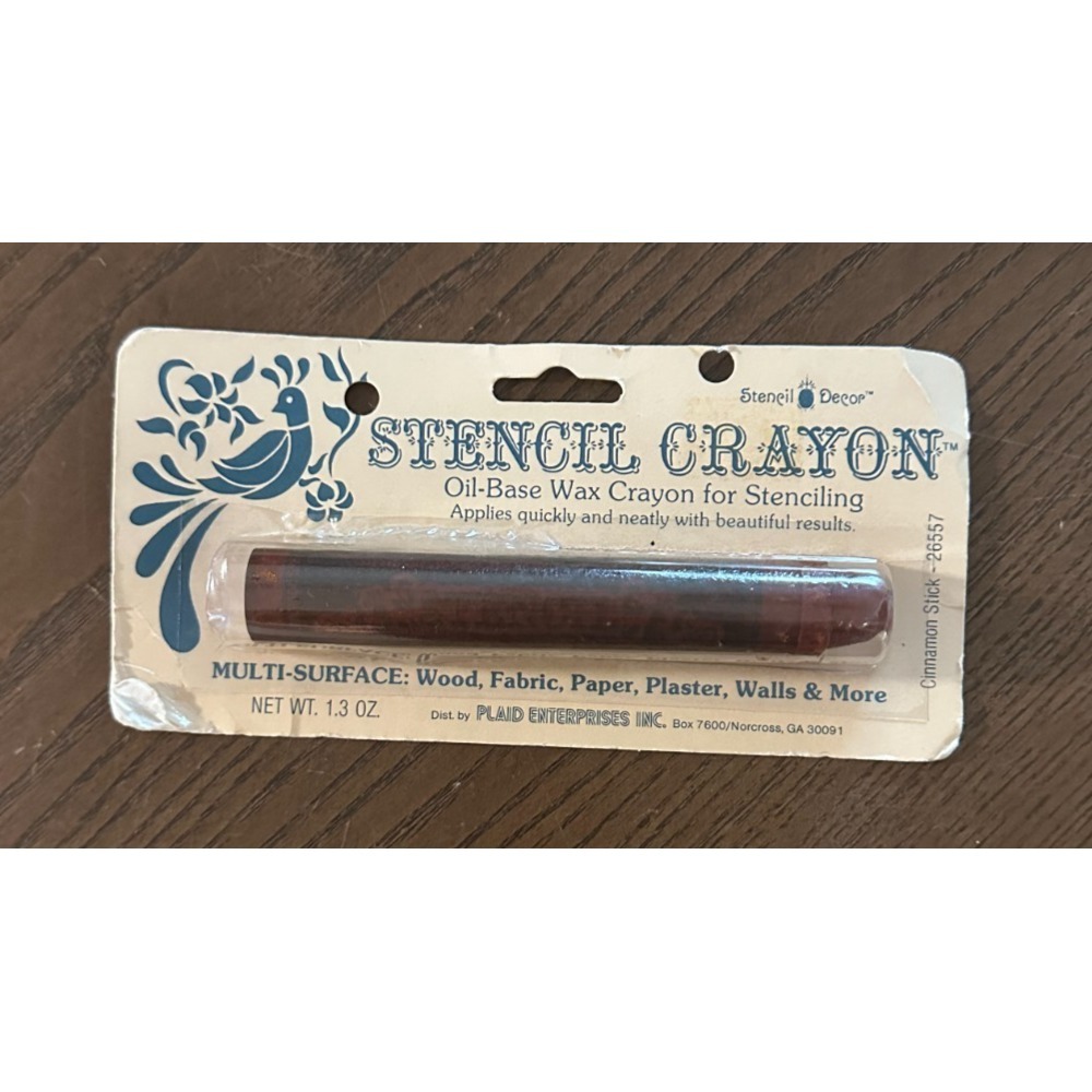 Vintage Stencil Decor Cinnamon Stick 26557 Crayon Oil Base Wax Stencil Crayon